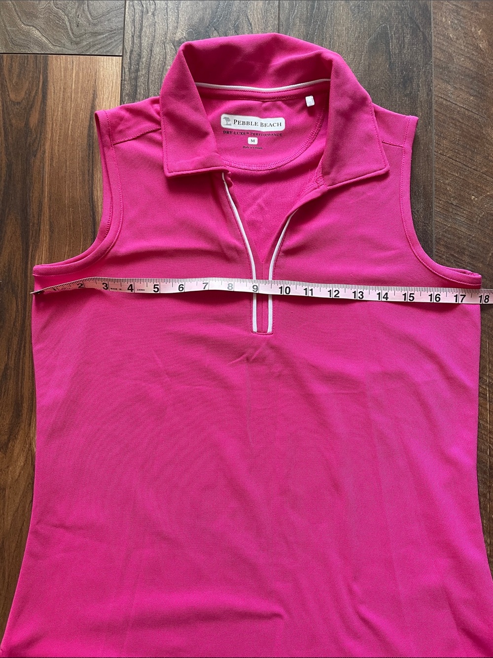 Pebble Beach Sleeveless V-Neck Golf Tank Top - Bright Pink - Picture 4 of 7